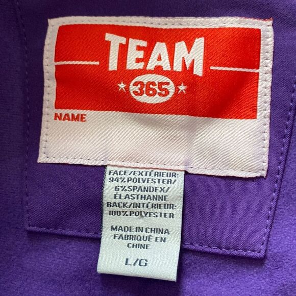 Team 365 Purple Full Zip Windbreaker Jacket SIZE L - Picture 2 of 4